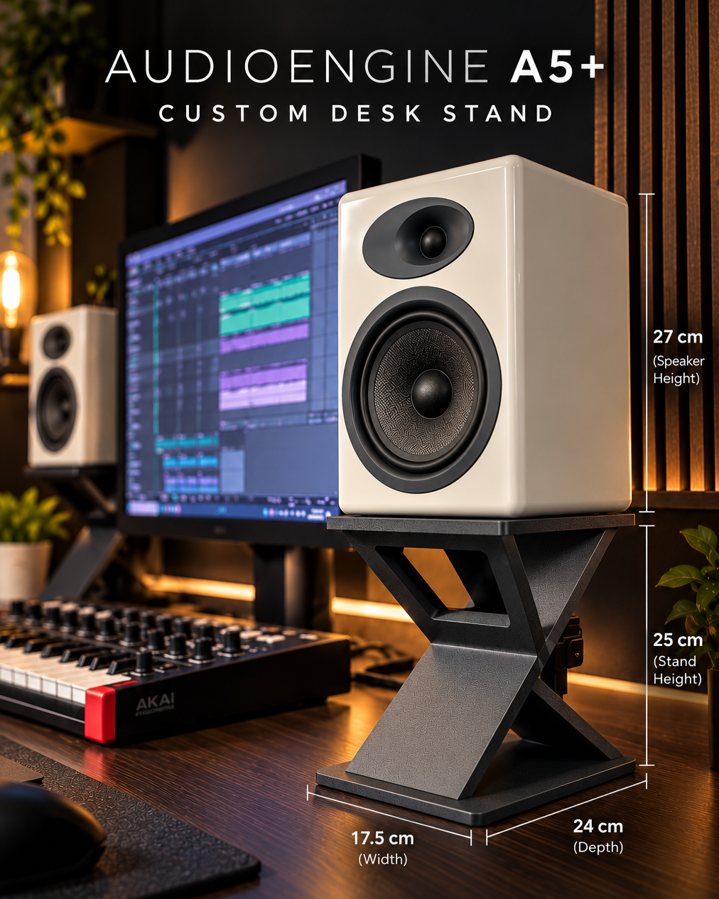 Custom Desk Stands for Audioengine A5+ Speakers